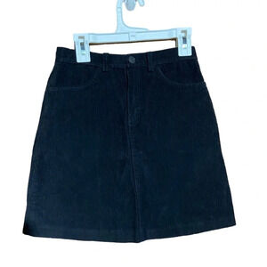 Brandy Melville Womens Corduroy‎ Black Mini Skirt Size OS